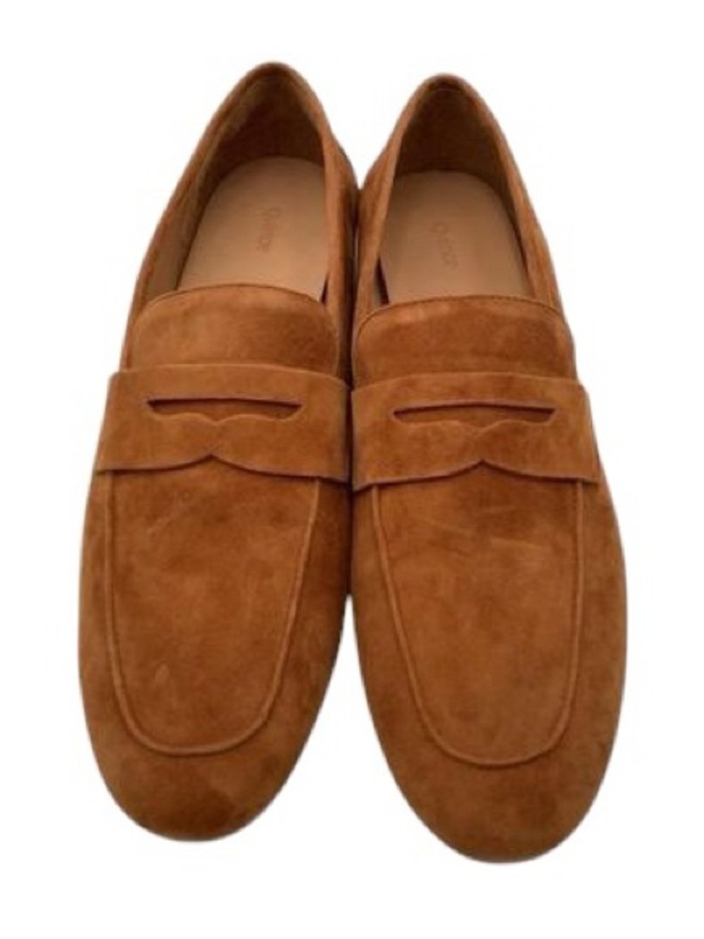 Quince Suede Penny Loafers in Cognac Brown